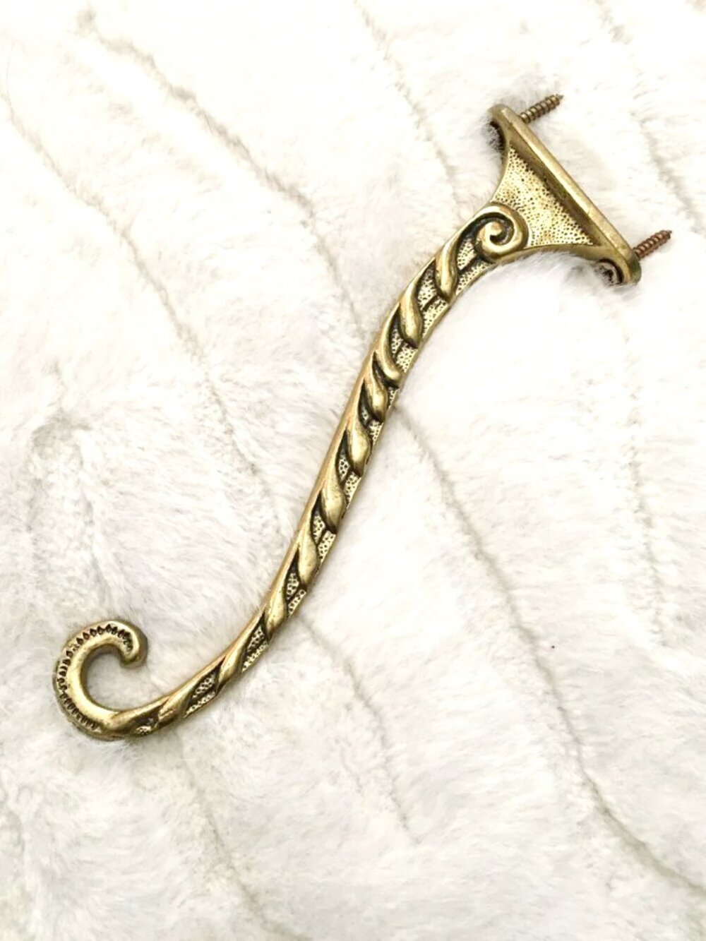 Ornate Hollywood Regency Vintage Brass Art Nouveau Drapery Tieback Hook